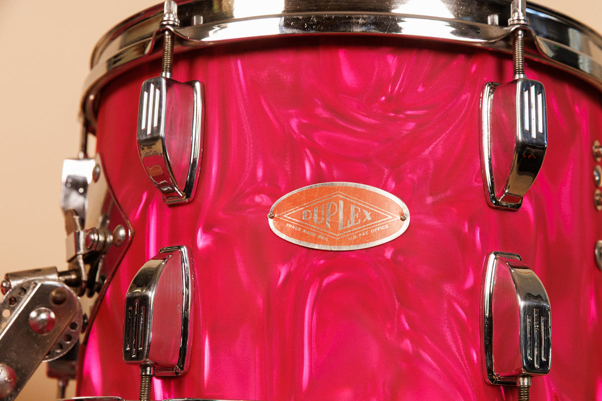 1960s Duplex Tonecraft Pink Satin Flame Drumset