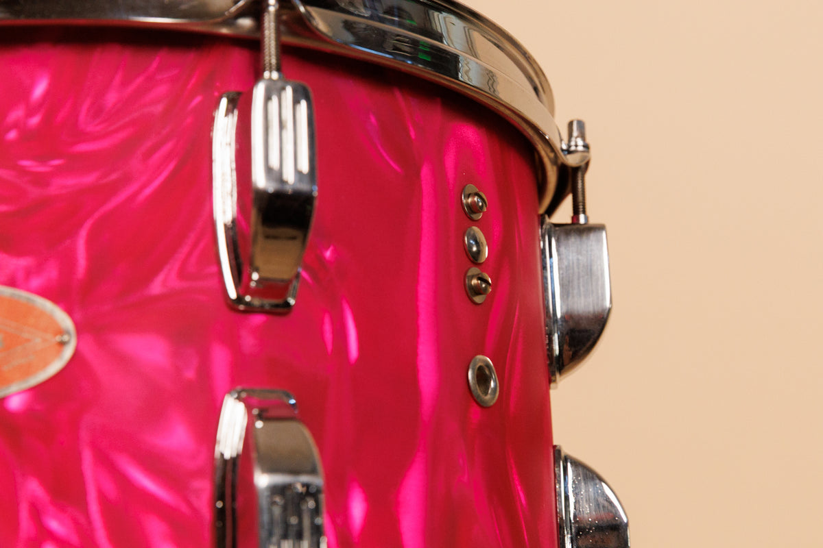 1960s Duplex Tonecraft Pink Satin Flame Drumset