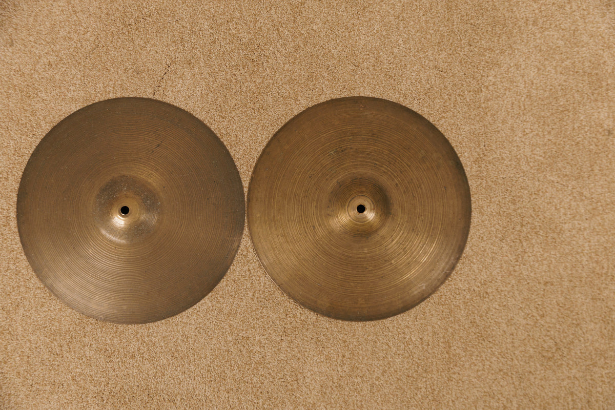 1960s Zildjian 14" Hi Hat Cymbals 815g 881g