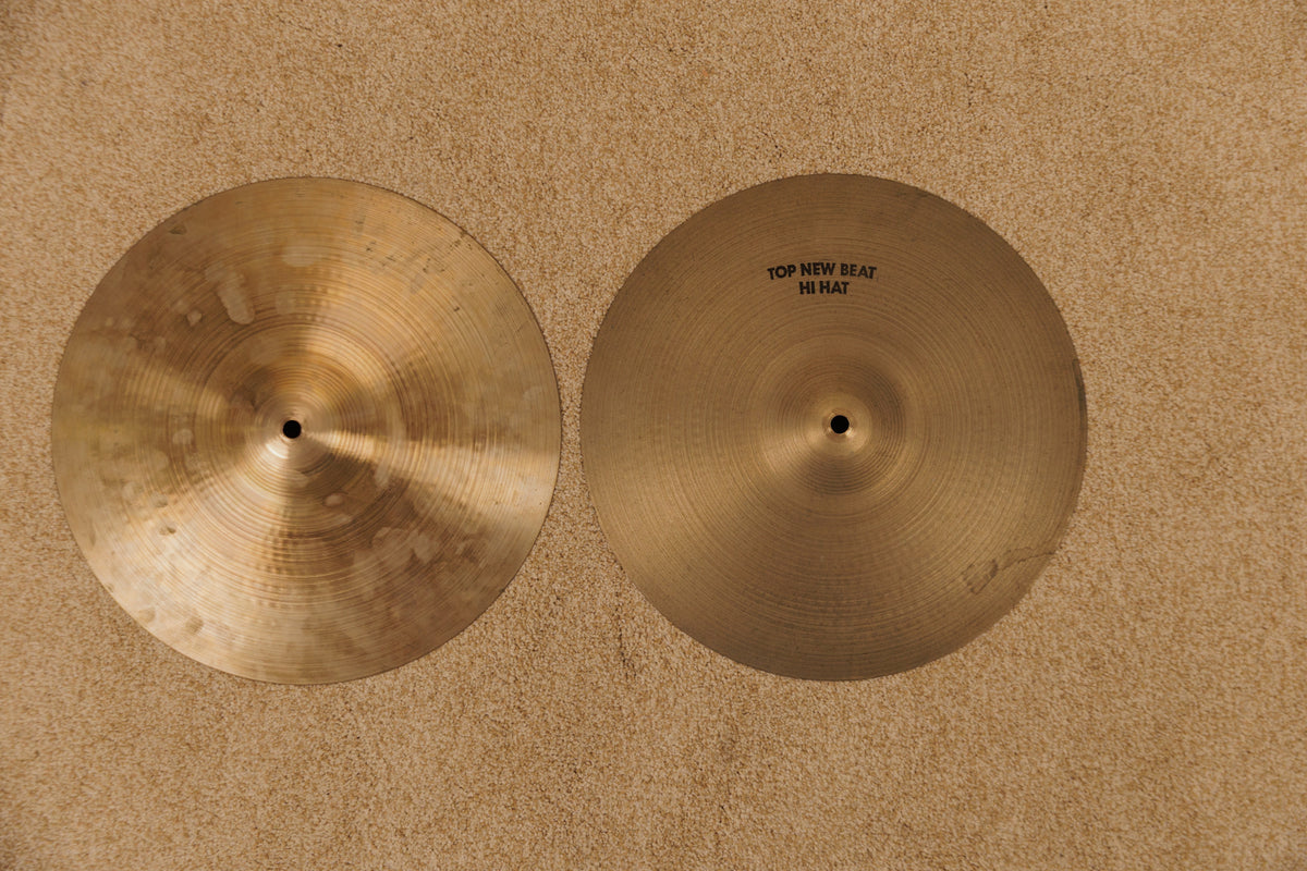 1970s Zildjian A 14" New Beat Hi Hat Cymbals 907g 1541g