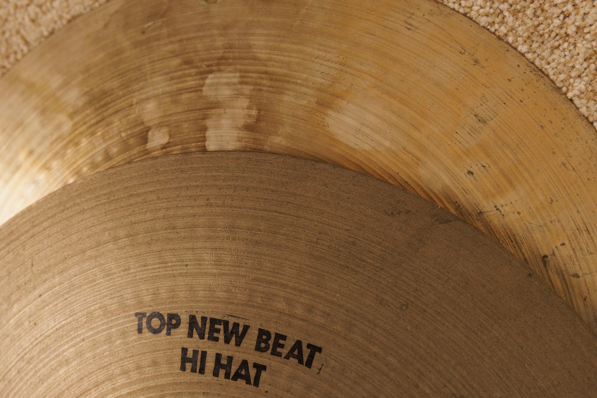 1970s Zildjian A 14" New Beat Hi Hat Cymbals 907g 1541g