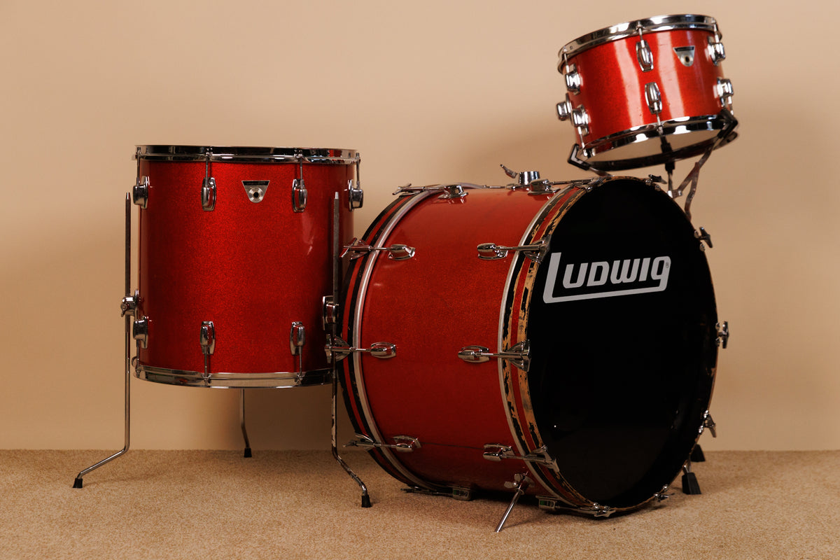 Vintage Ludwig Standard Red Mist Drum Set 14x22 8x12 and 16x16