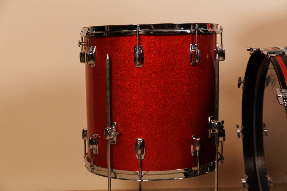 Vintage Ludwig Standard Red Mist Drum Set 14x22 8x12 and 16x16