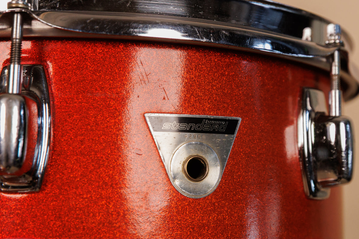 Vintage Ludwig Standard Red Mist Drum Set 14x22 8x12 and 16x16