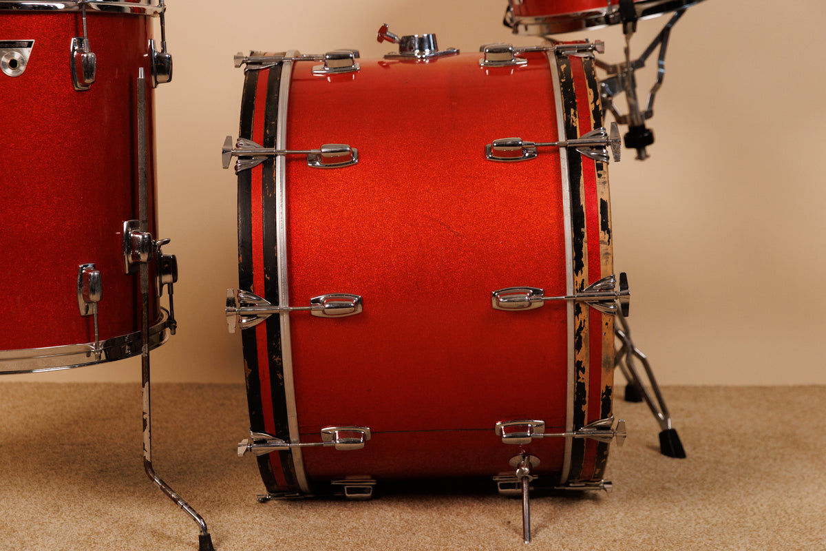 Vintage Ludwig Standard Red Mist Drum Set 14x22 8x12 and 16x16