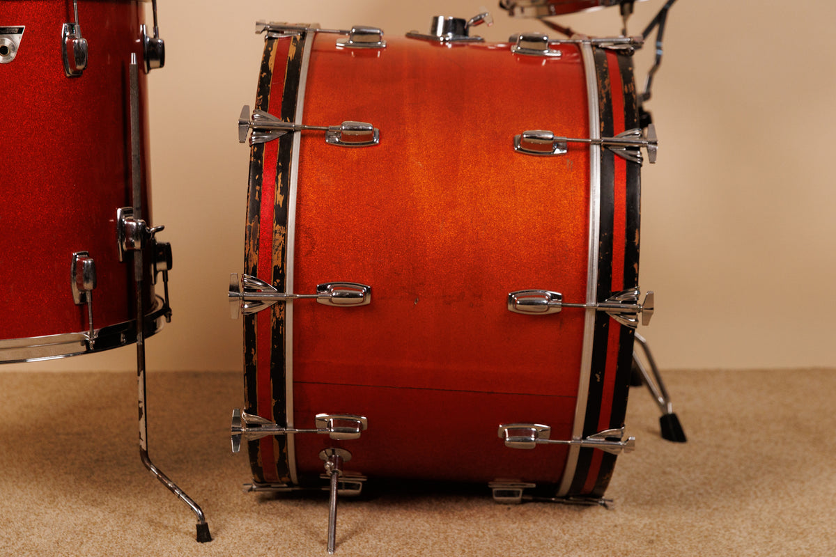 Vintage Ludwig Standard Red Mist Drum Set 14x22 8x12 and 16x16