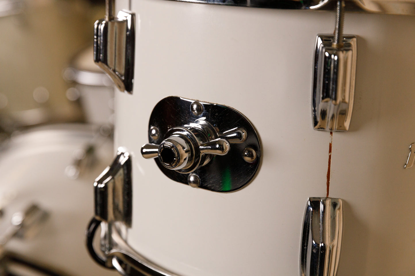 1970s Rogers "New England White" Drum Set 14x22 9x13 16x16