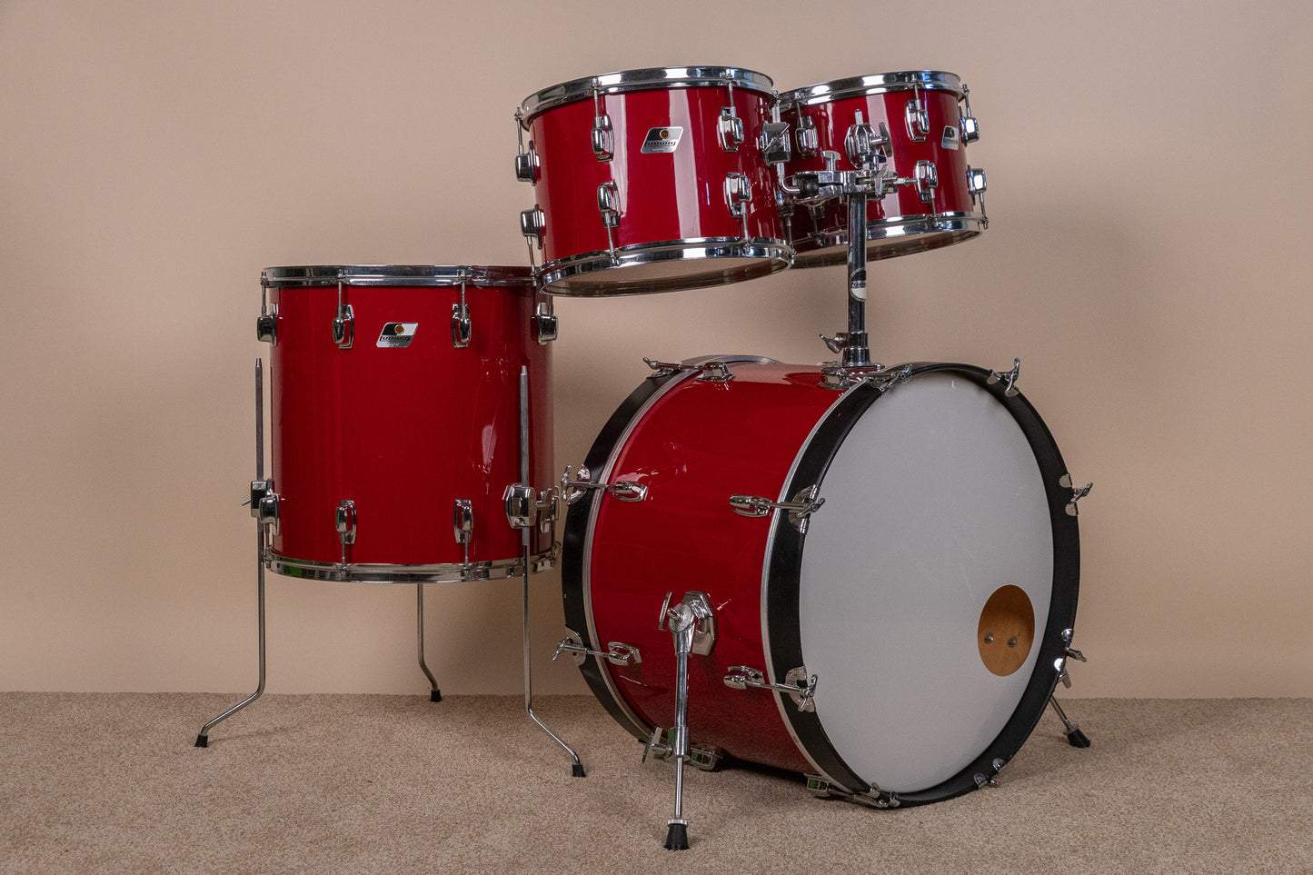 1980s Ludwig "Rocker" Red Cortex Drum Set