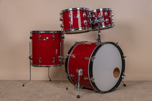 1980s Ludwig "Rocker" Red Cortex Drum Set