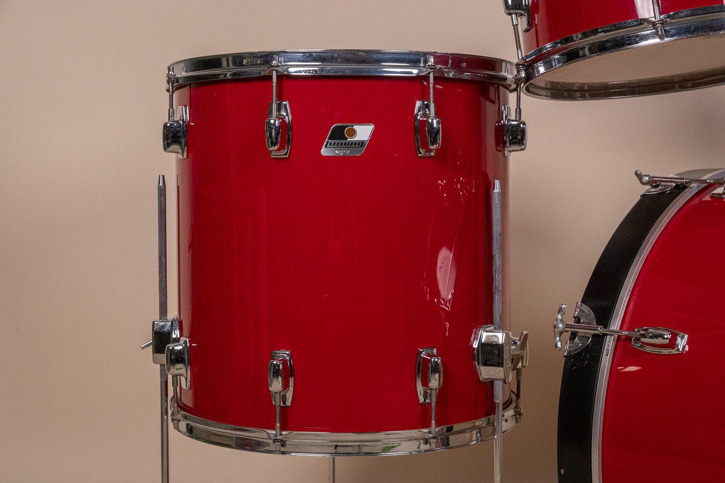 1980s Ludwig "Rocker" Red Cortex Drum Set