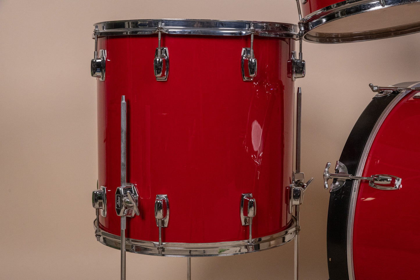 1980s Ludwig "Rocker" Red Cortex Drum Set