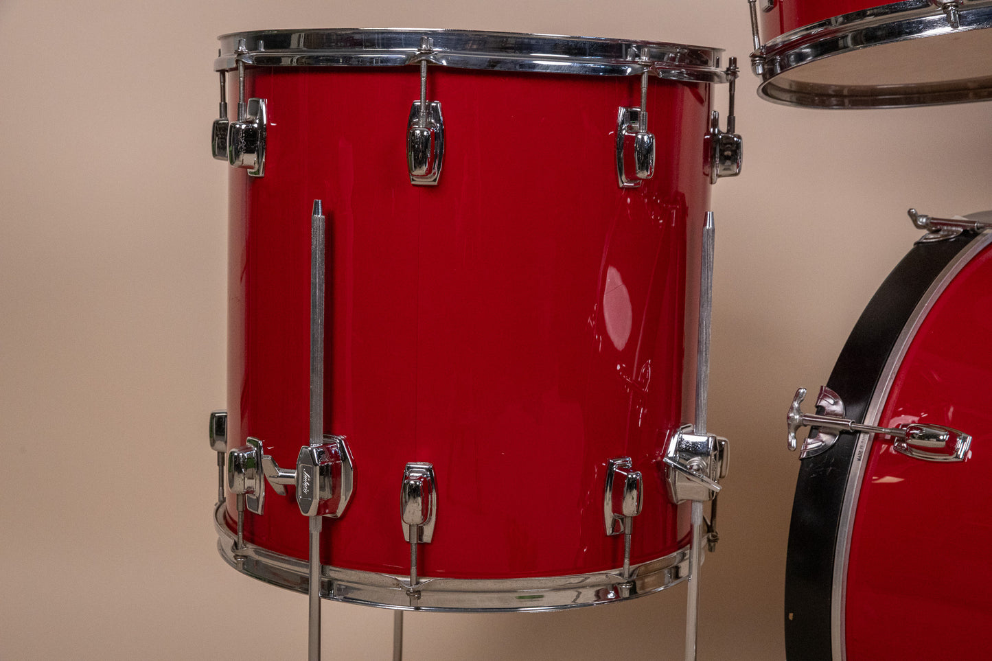 1980s Ludwig "Rocker" Red Cortex Drum Set