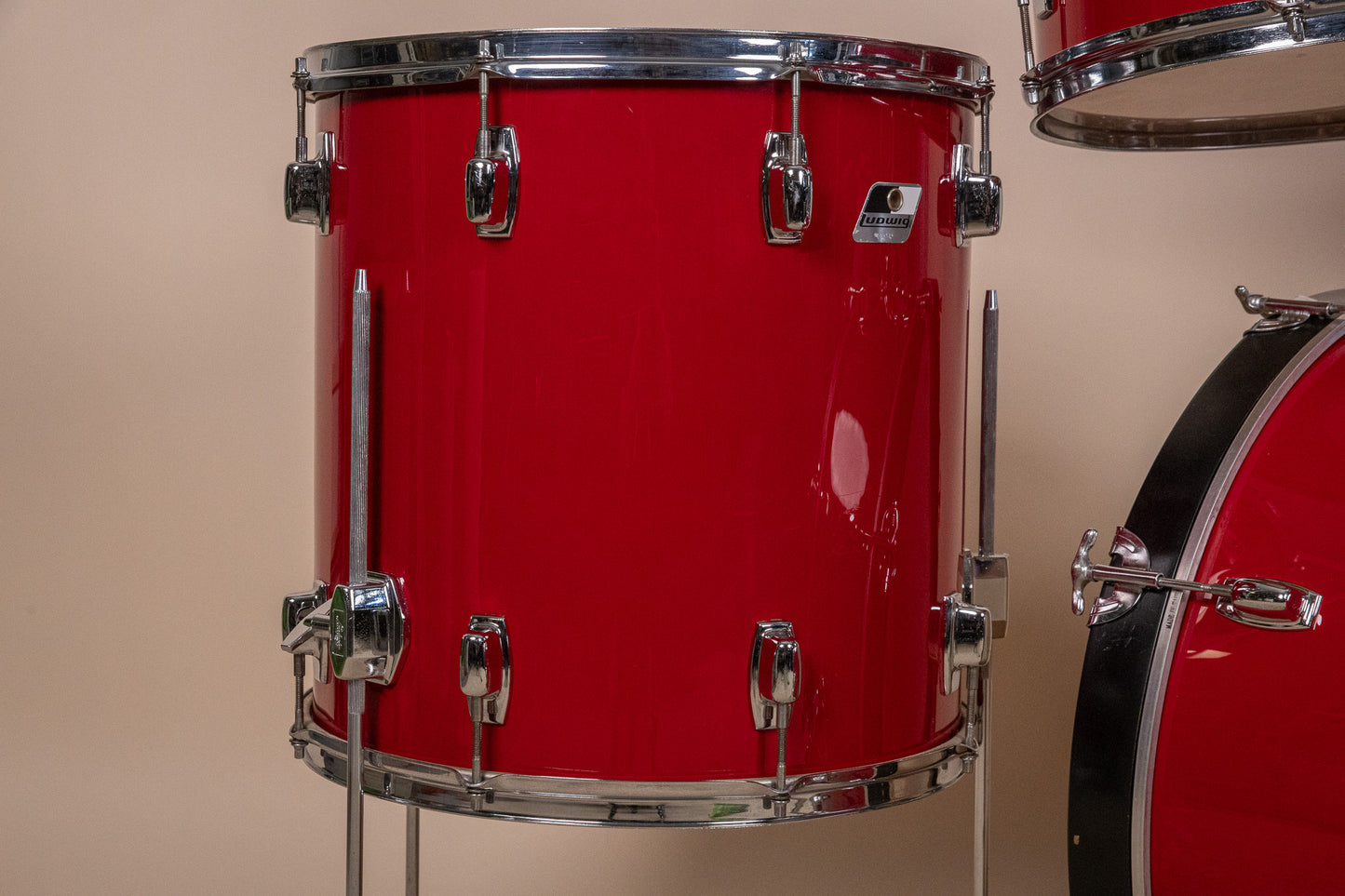 1980s Ludwig "Rocker" Red Cortex Drum Set