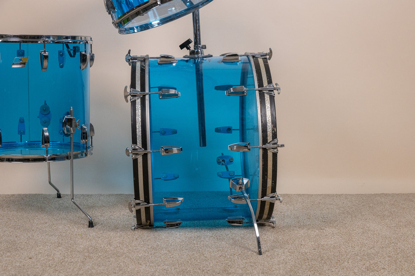 1970s Ludwig Big Beat Blue Vistalite Drum Set