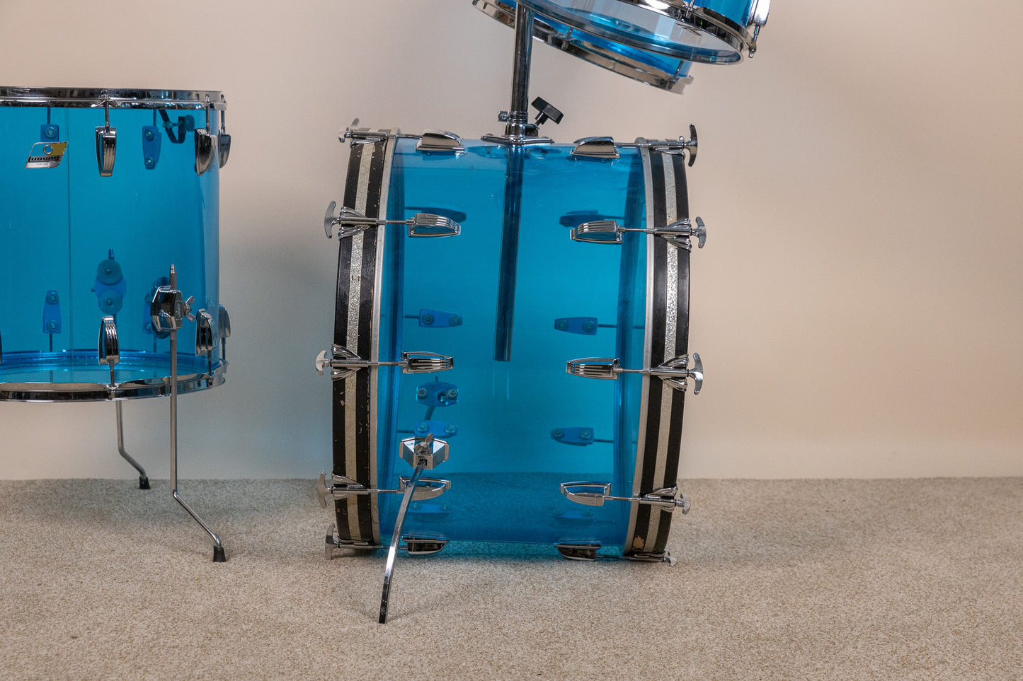 1970s Ludwig Big Beat Blue Vistalite Drum Set