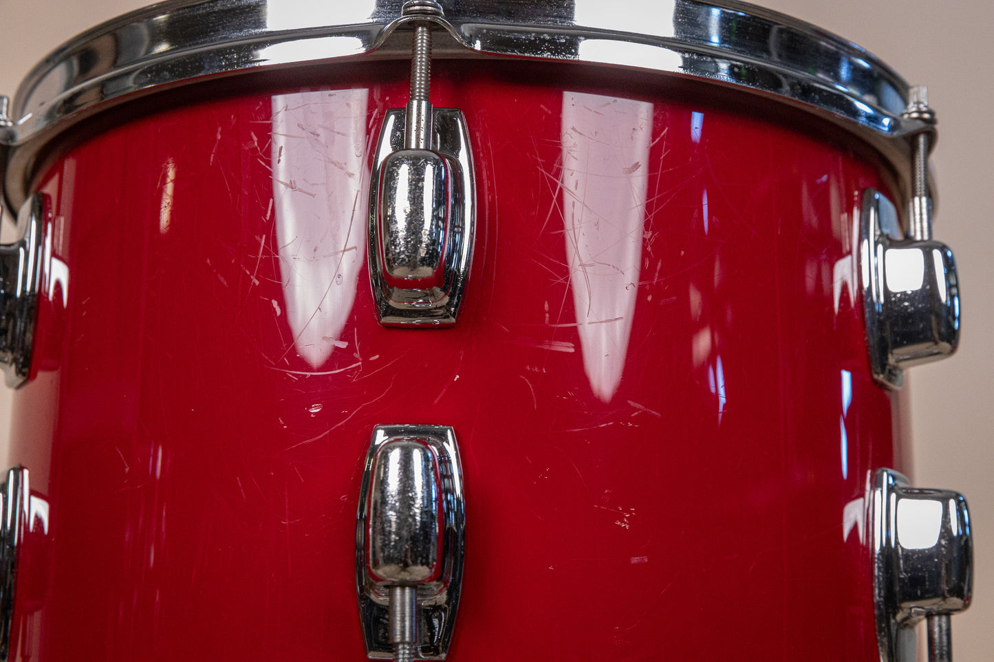 1980s Ludwig "Rocker" Red Cortex Drum Set