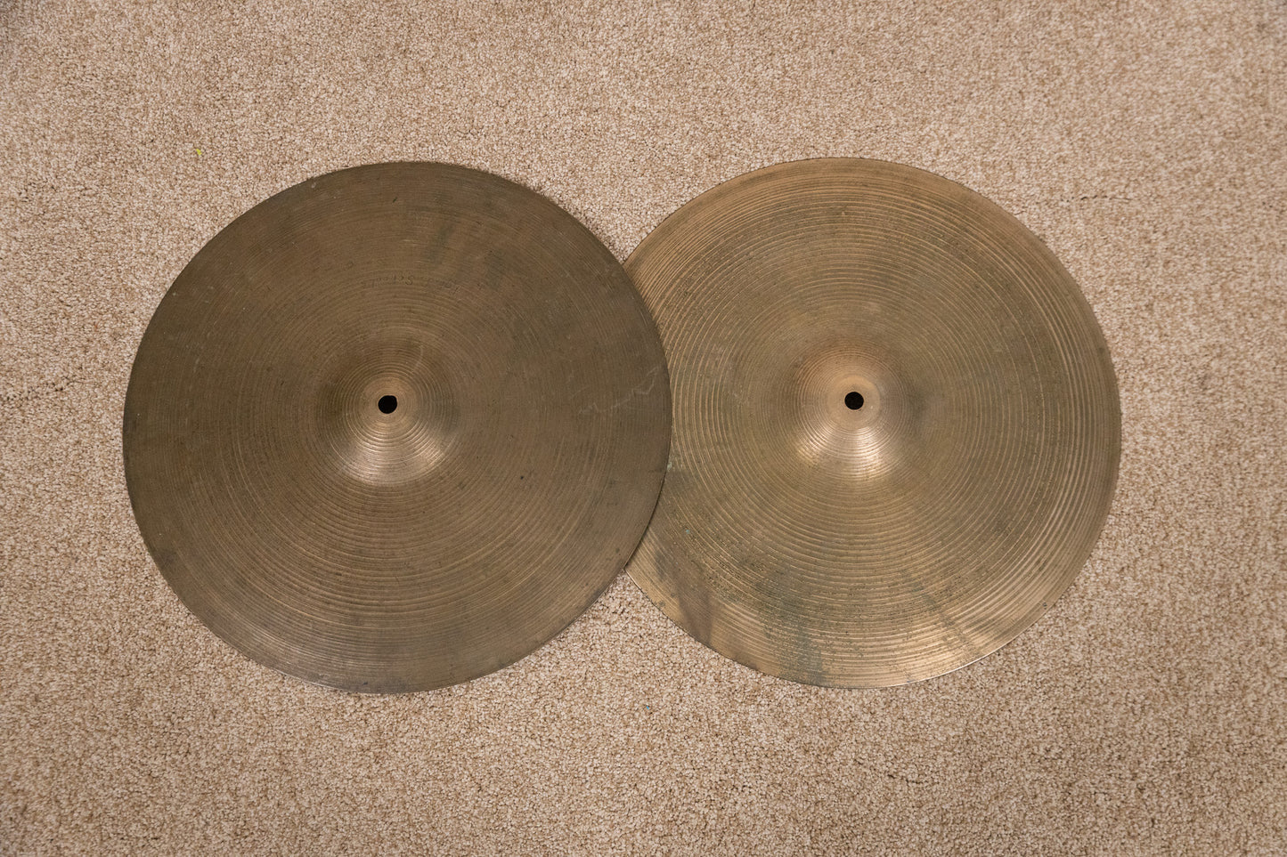 1960s Zildjian 15" A Hi Hat Cymbals 1220g 1437g