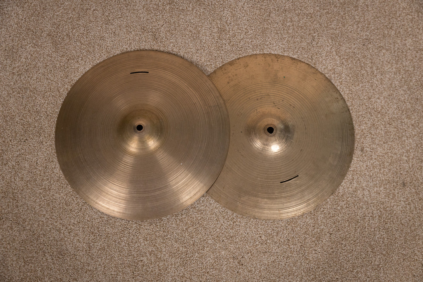 Vintage Zildjian 14" Thin Hi Hat Cymbals 706g 729g