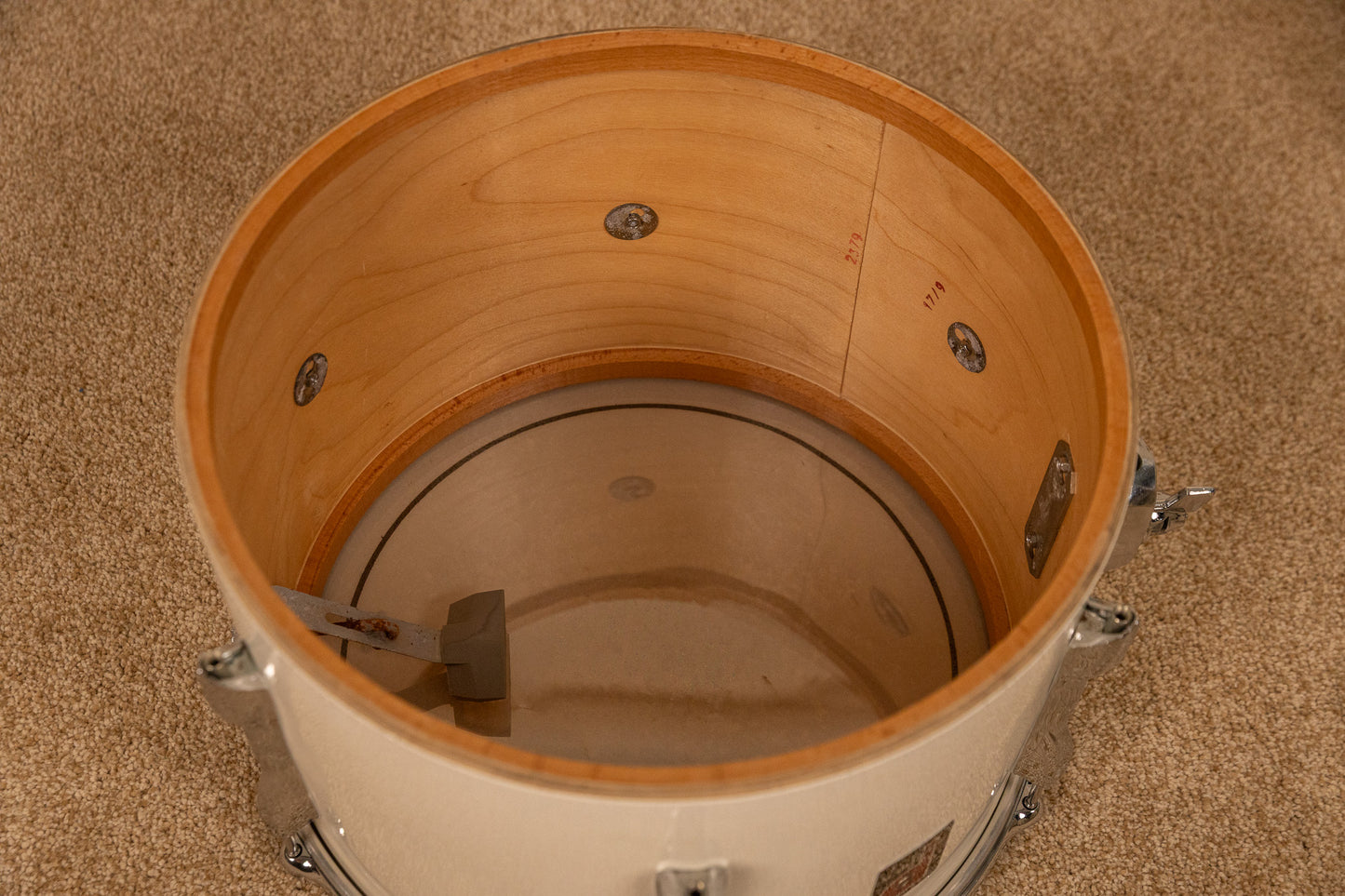 1970s Premier B303 White Duroplastic Drum Set