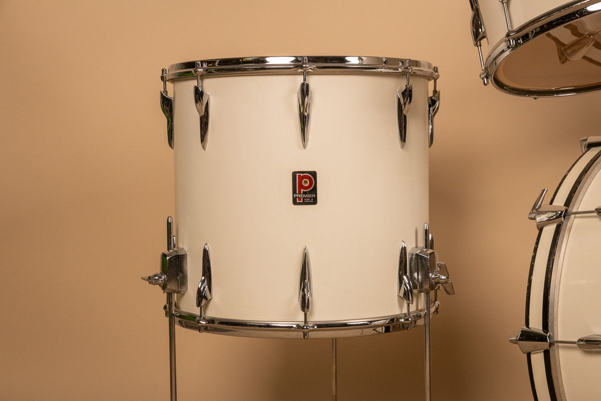 1970s Premier B303 White Duroplastic Drum Set