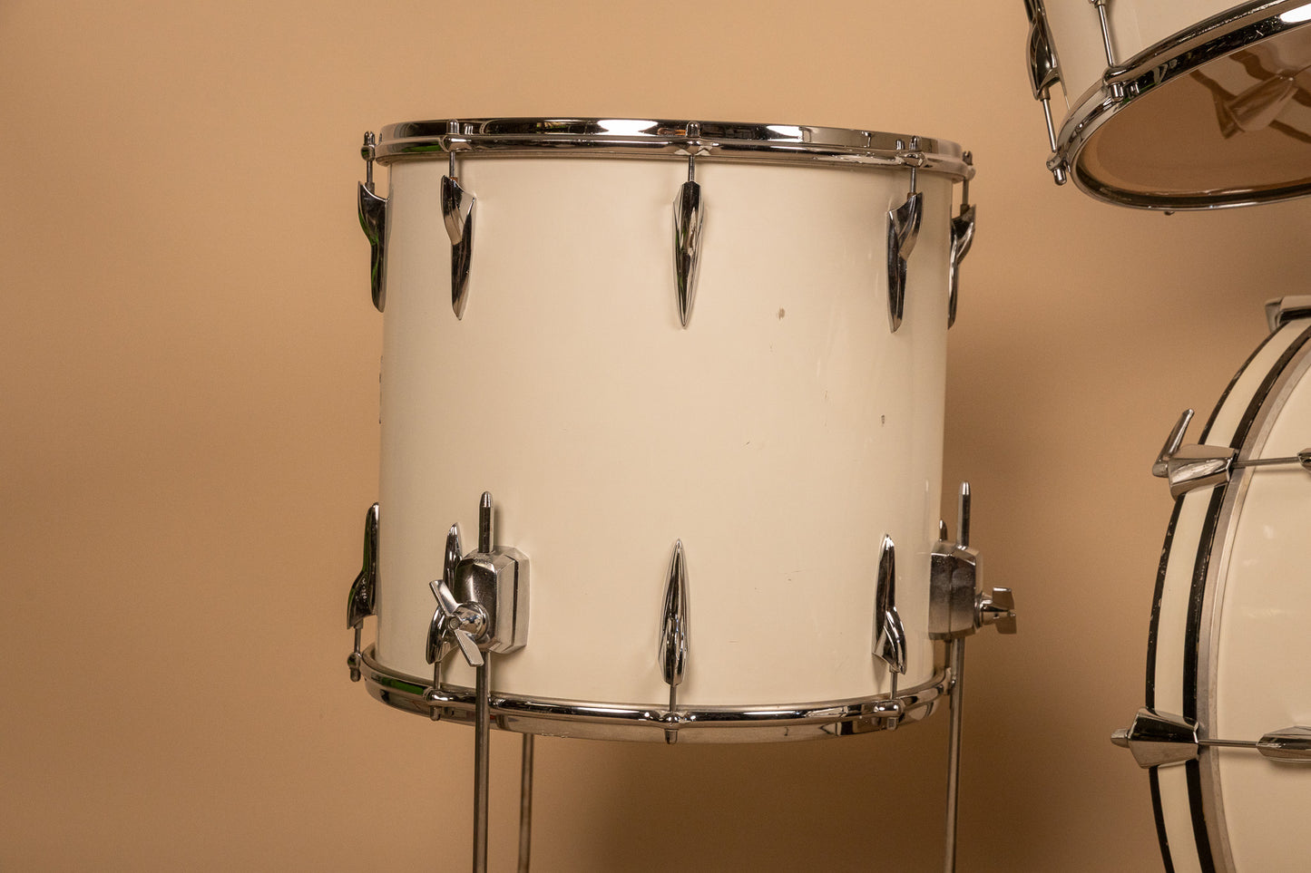 1970s Premier B303 White Duroplastic Drum Set