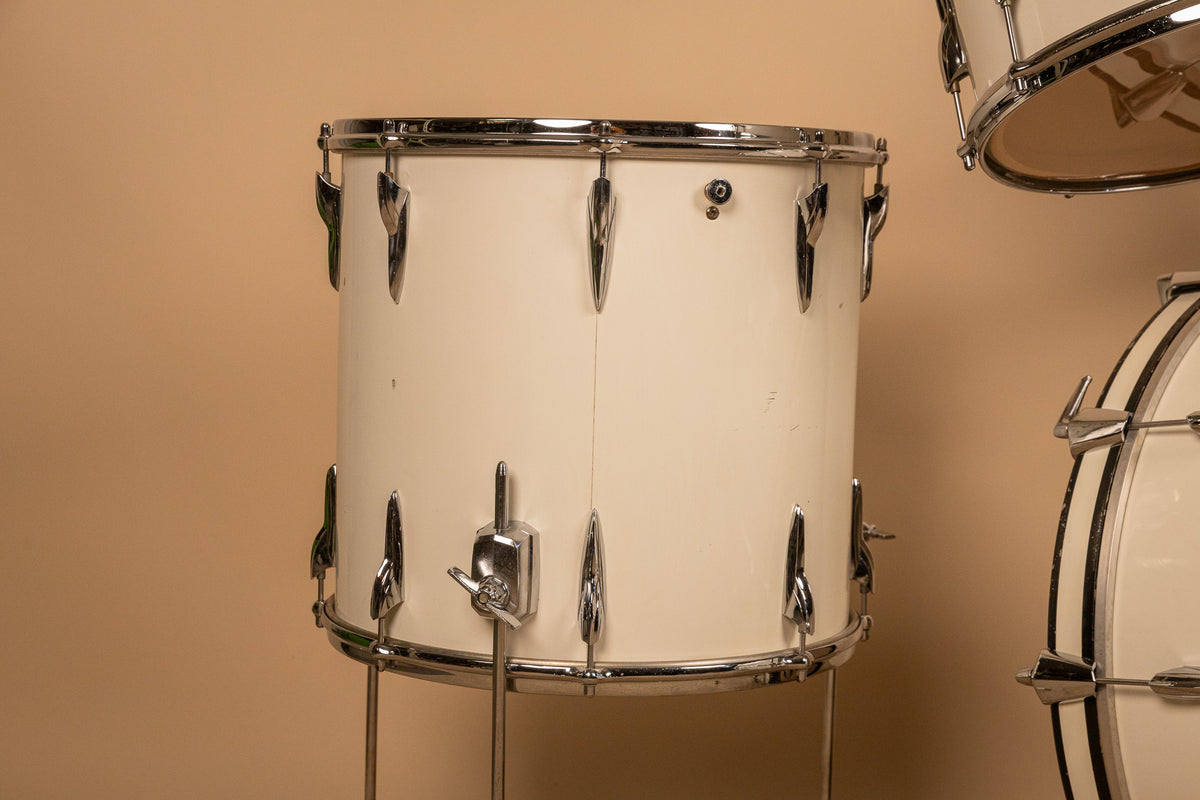 1970s Premier B303 White Duroplastic Drum Set