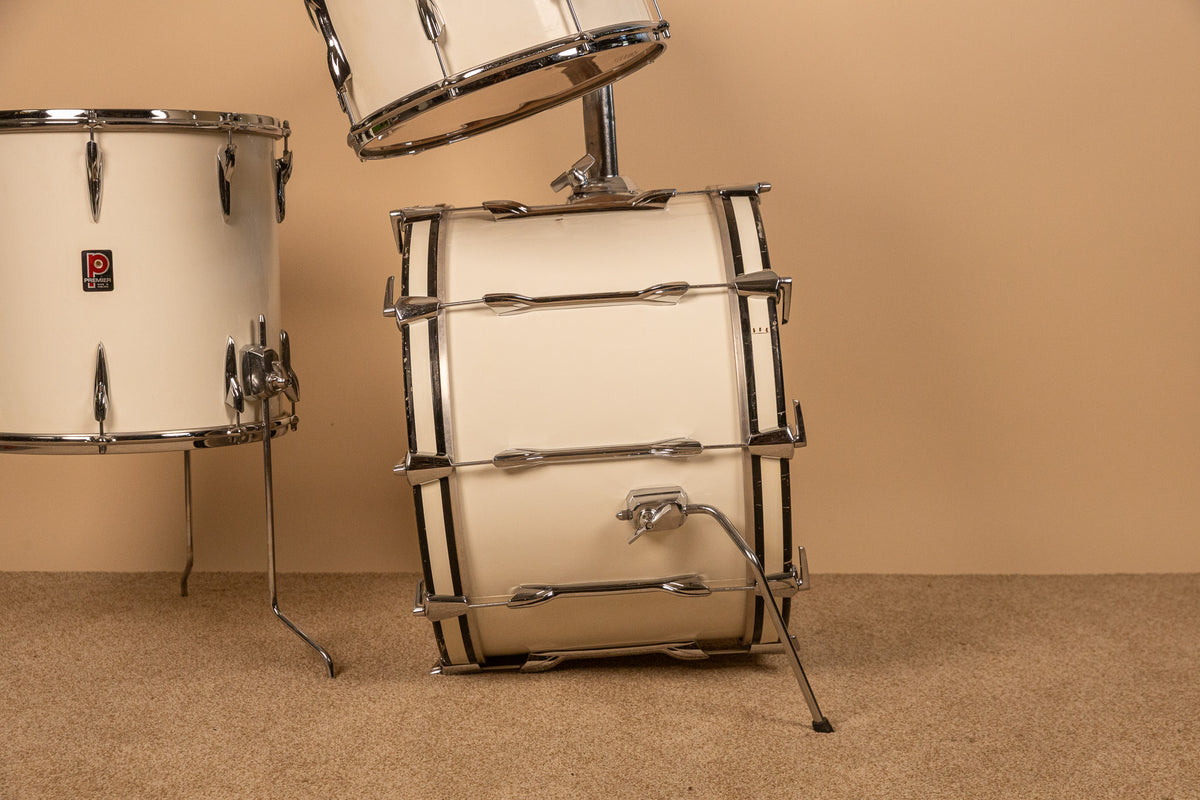 1970s Premier B303 White Duroplastic Drum Set