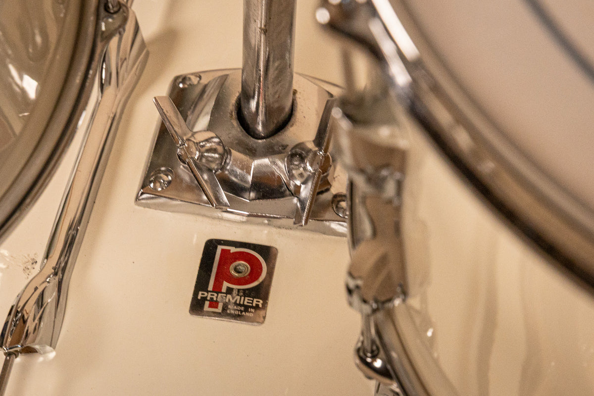 1970s Premier B303 White Duroplastic Drum Set