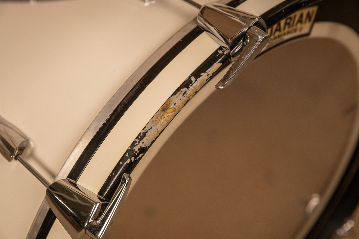 1970s Premier B303 White Duroplastic Drum Set