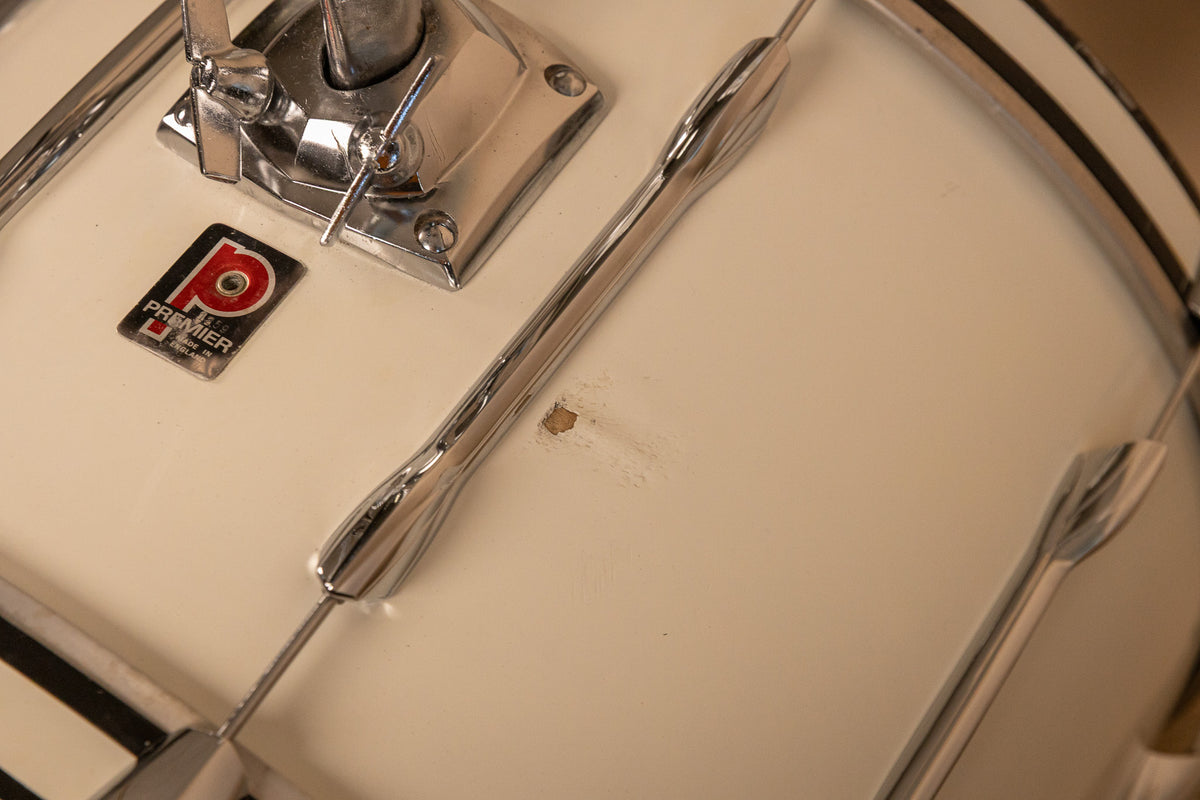 1970s Premier B303 White Duroplastic Drum Set