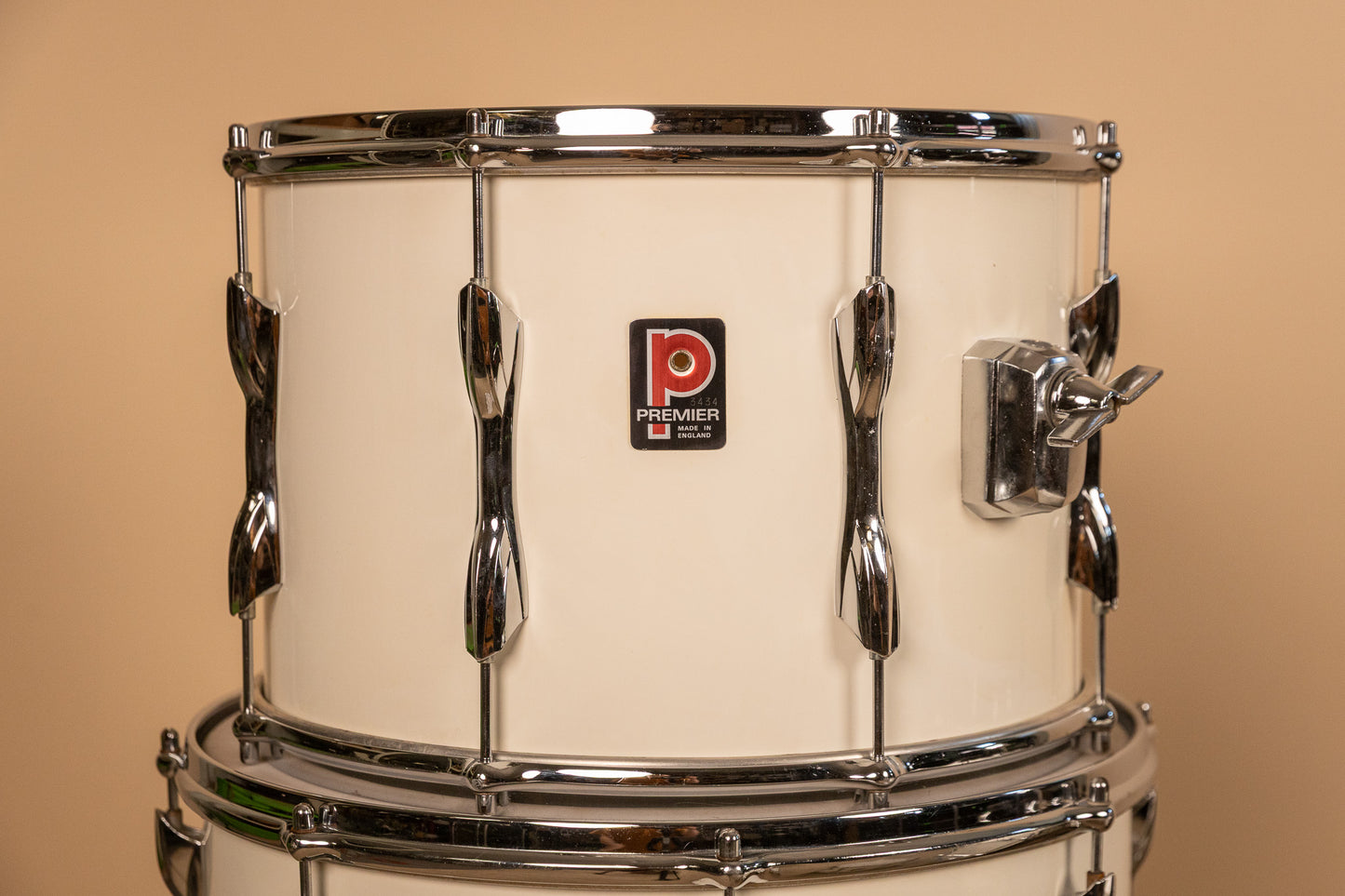 1970s Premier B303 White Duroplastic Drum Set