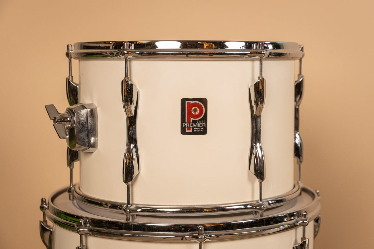 1970s Premier B303 White Duroplastic Drum Set