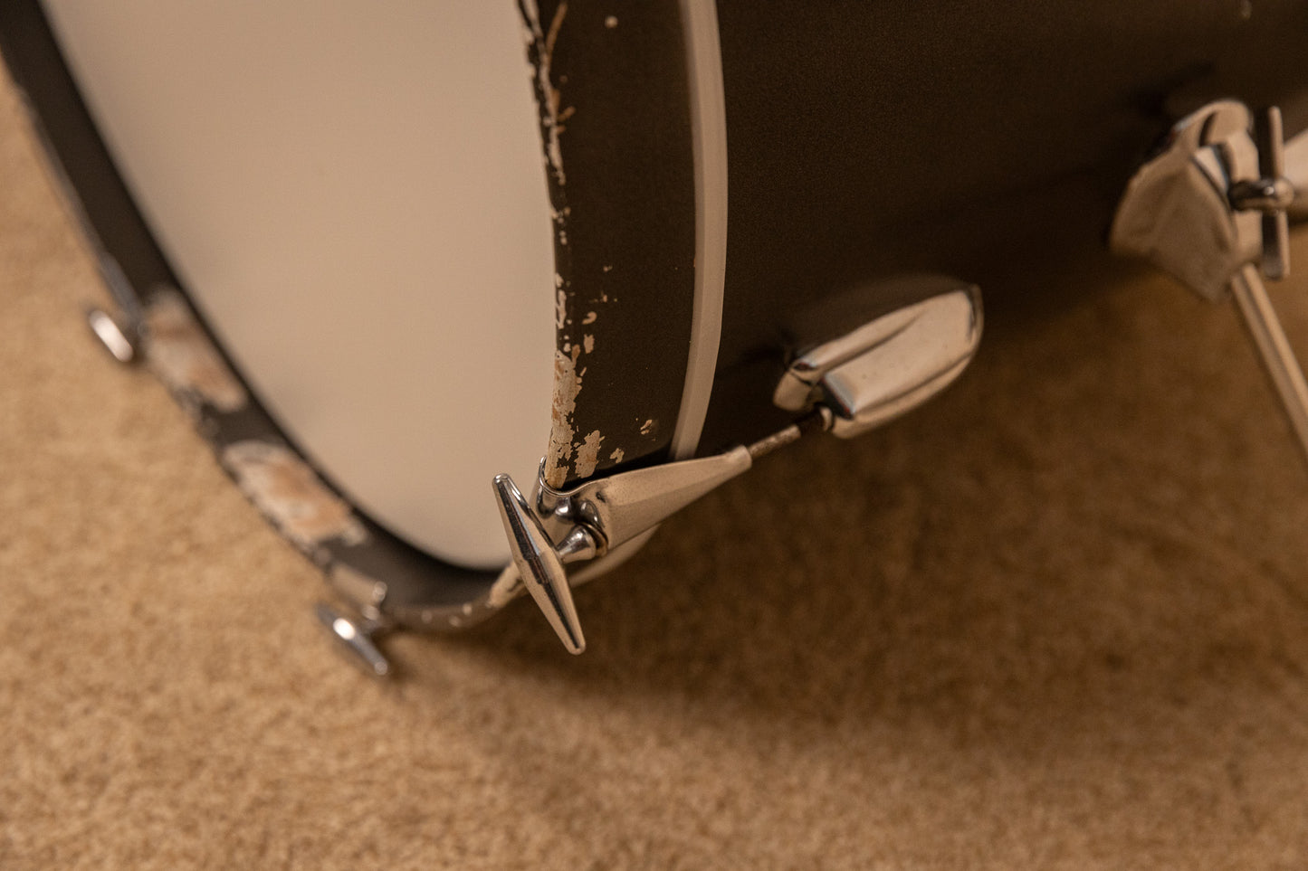 1960s Slingerland Metallic Black Drum Set 14x20 8x12 and 16x16