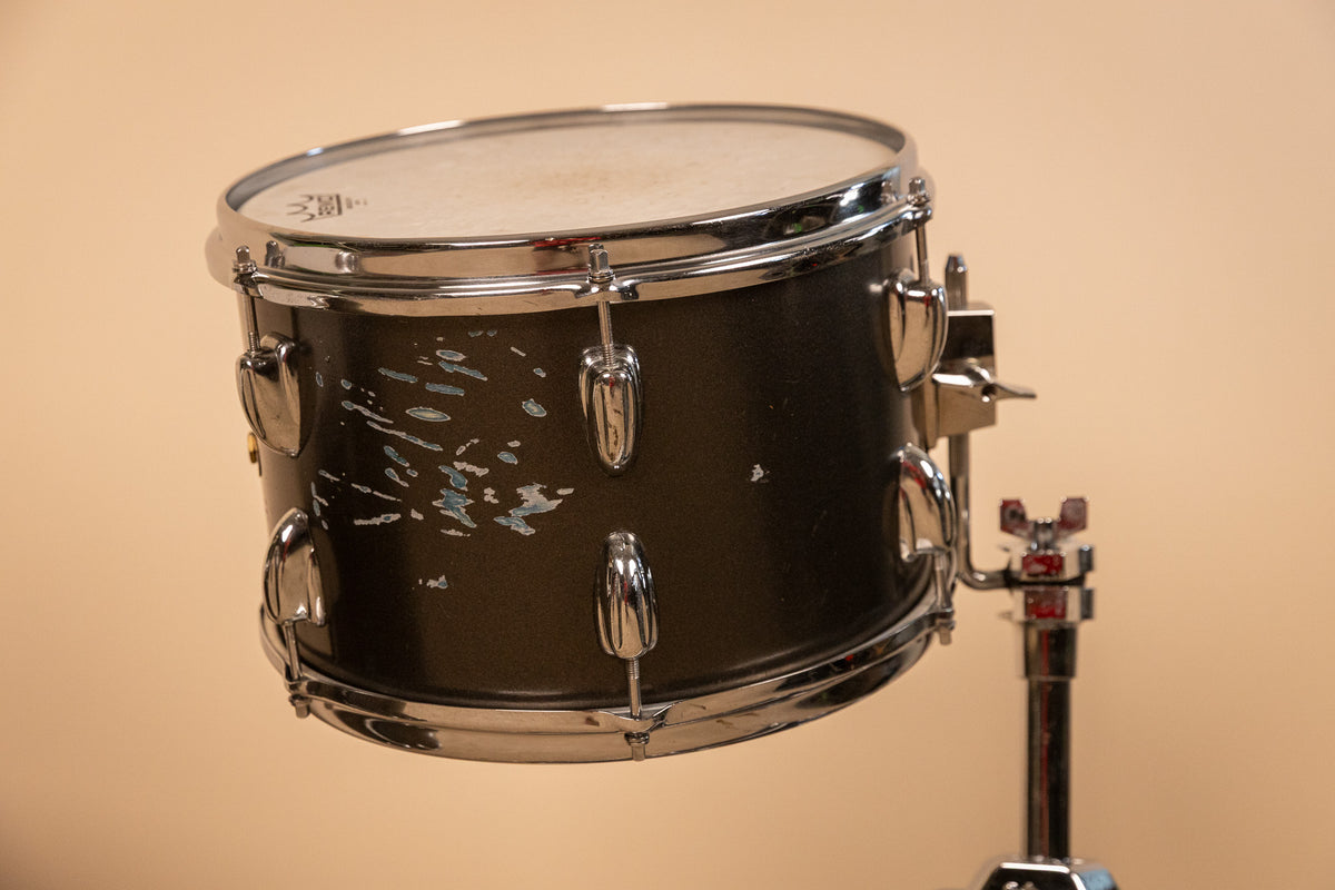 1960s Slingerland Metallic Black Drum Set 14x20 8x12 and 16x16