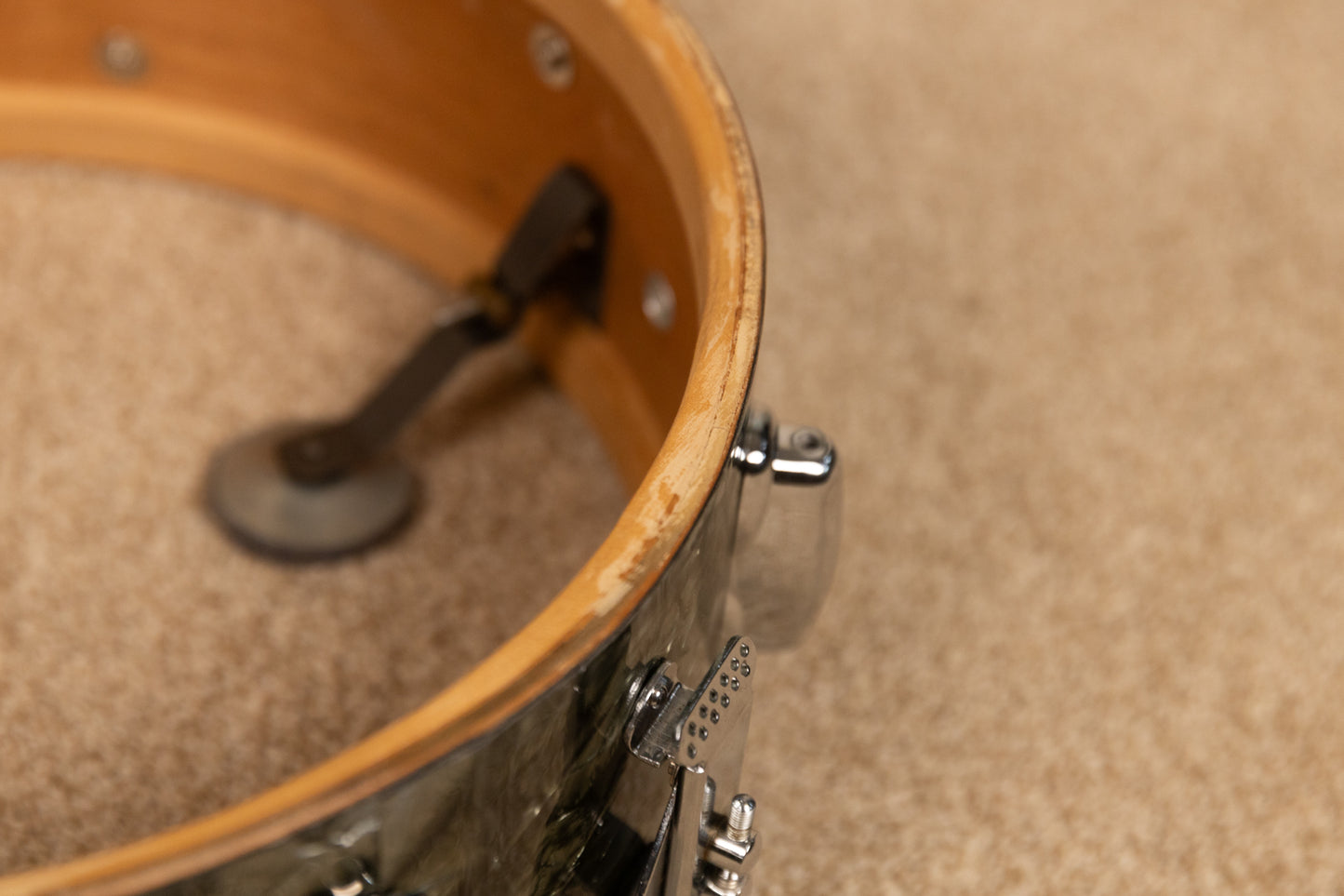 1950s Slingerland 5x14 Student Model Black Diamond Pearl Snare Drum