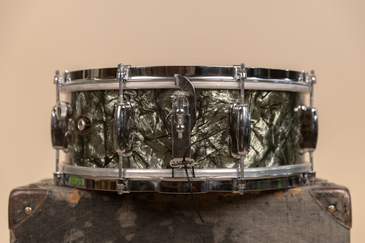 1950s Slingerland 5x14 Student Model Black Diamond Pearl Snare Drum
