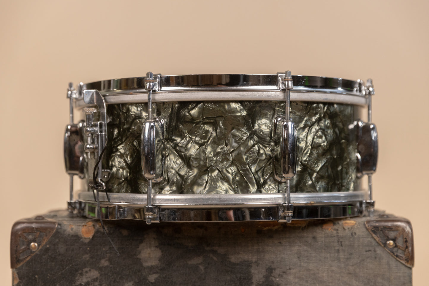 1950s Slingerland 5x14 Student Model Black Diamond Pearl Snare Drum