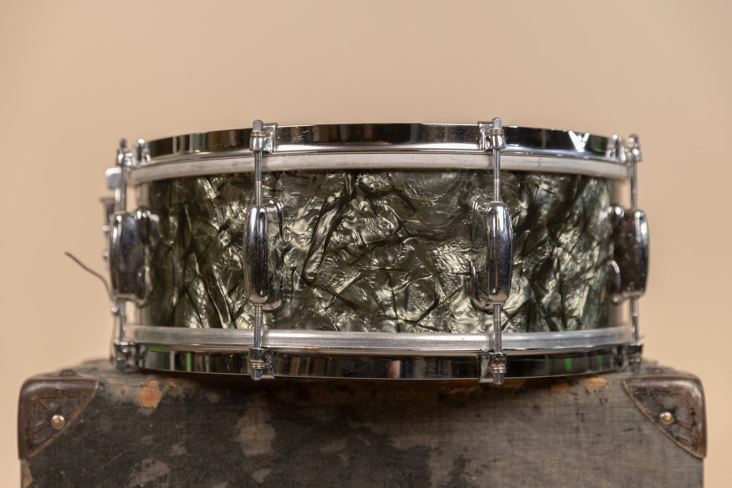 1950s Slingerland 5x14 Student Model Black Diamond Pearl Snare Drum
