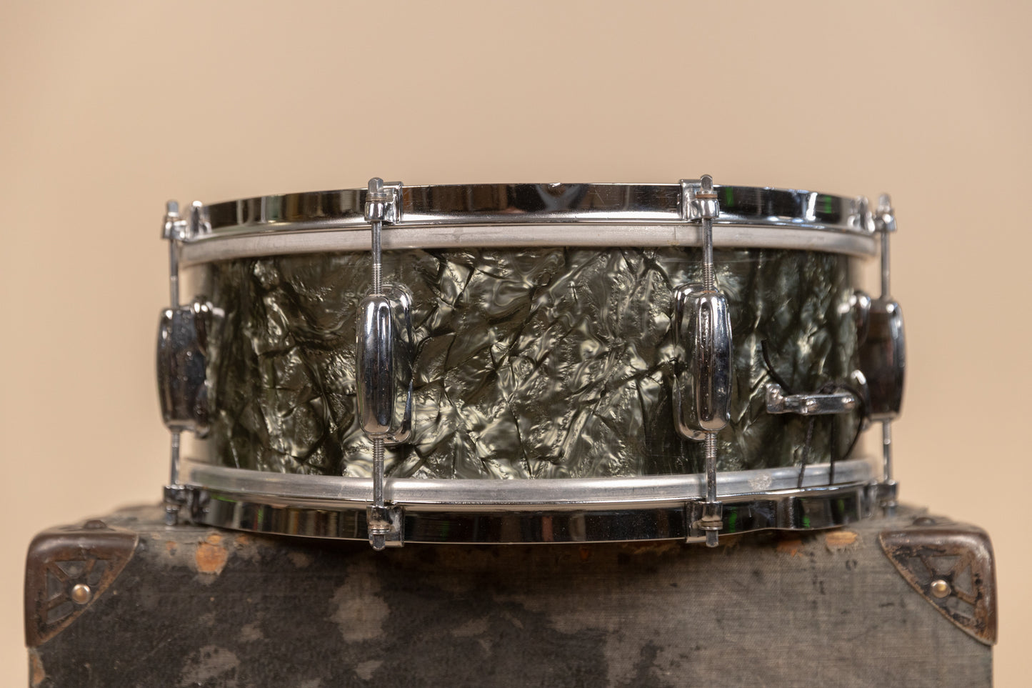 1950s Slingerland 5x14 Student Model Black Diamond Pearl Snare Drum