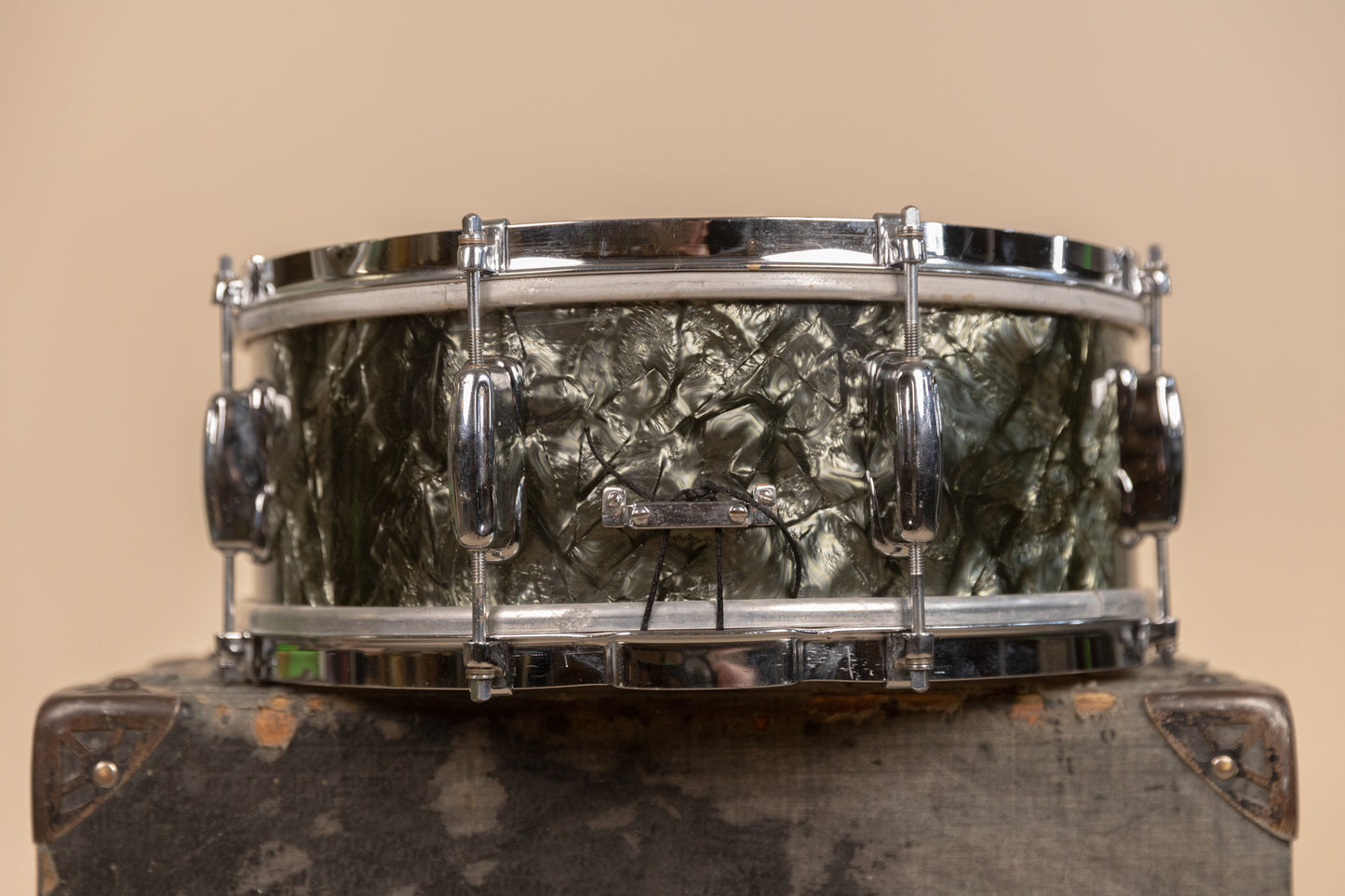 1950s Slingerland 5x14 Student Model Black Diamond Pearl Snare Drum