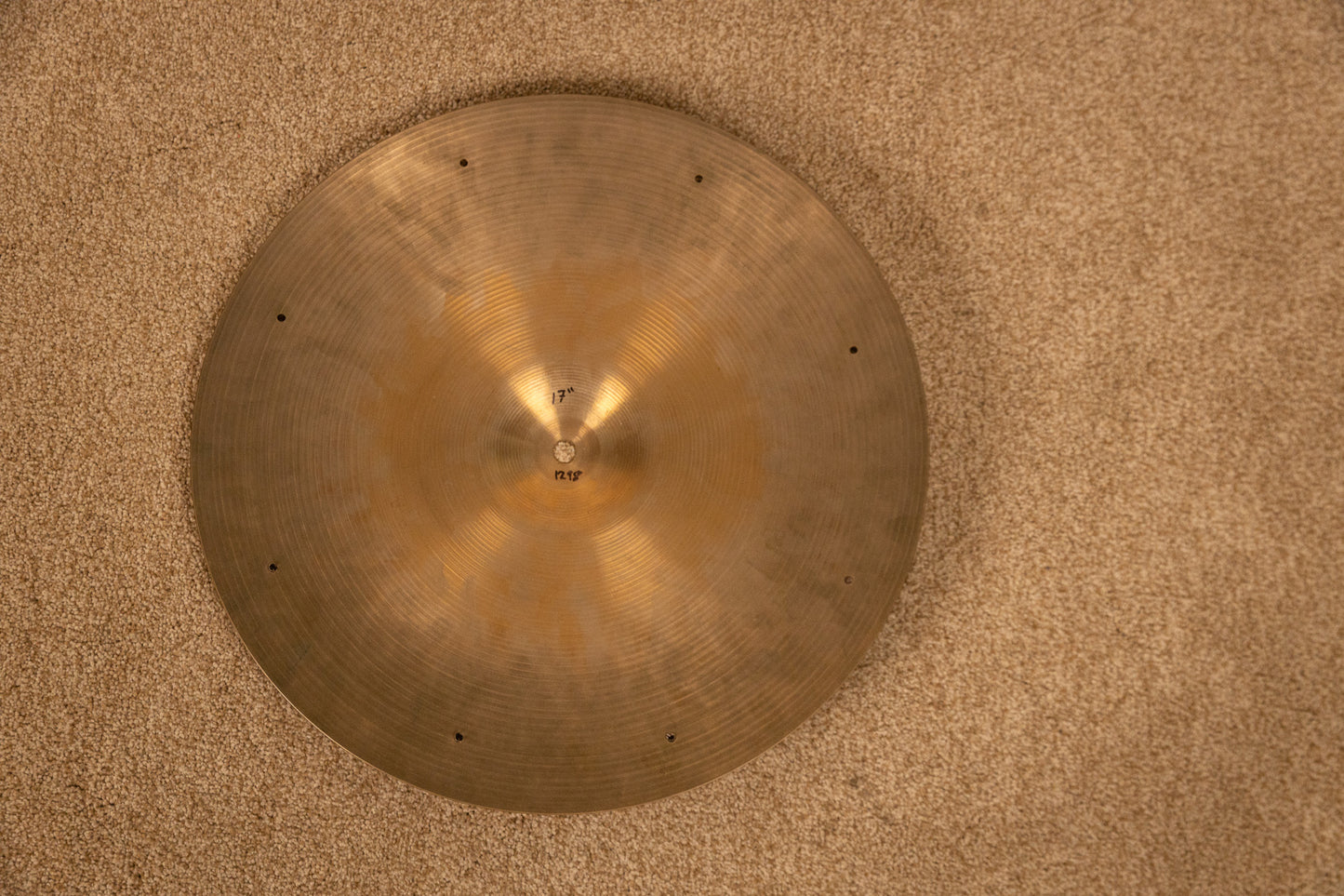 1970s Zildjian 17" A Thin Stamp Sizzle Crash Cymbal 1298g