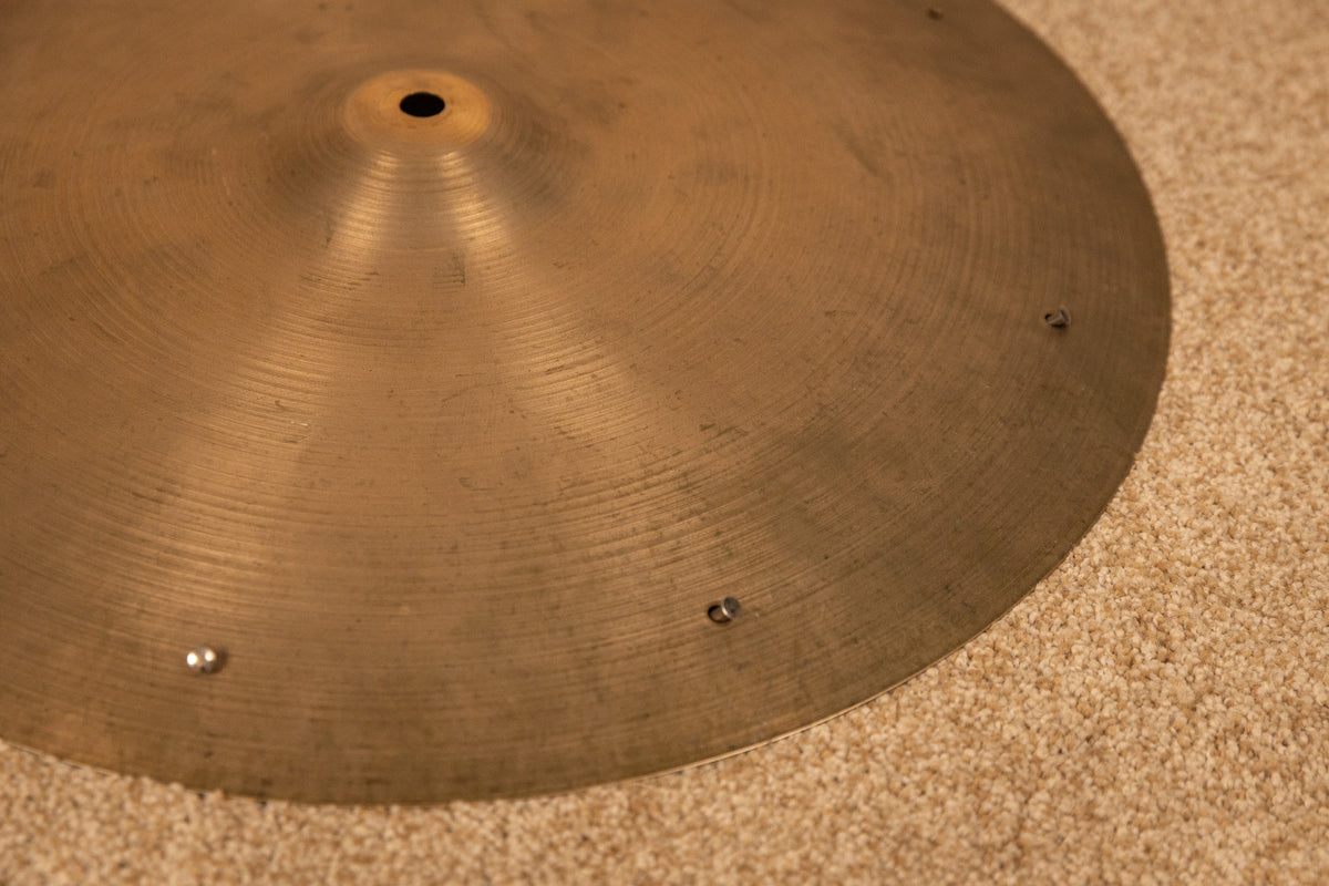 1970s Zildjian 17" A Thin Stamp Sizzle Crash Cymbal 1298g