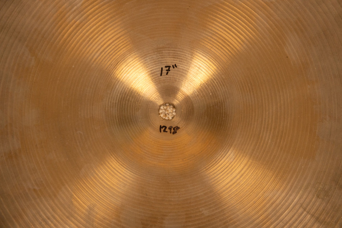 1970s Zildjian 17" A Thin Stamp Sizzle Crash Cymbal 1298g