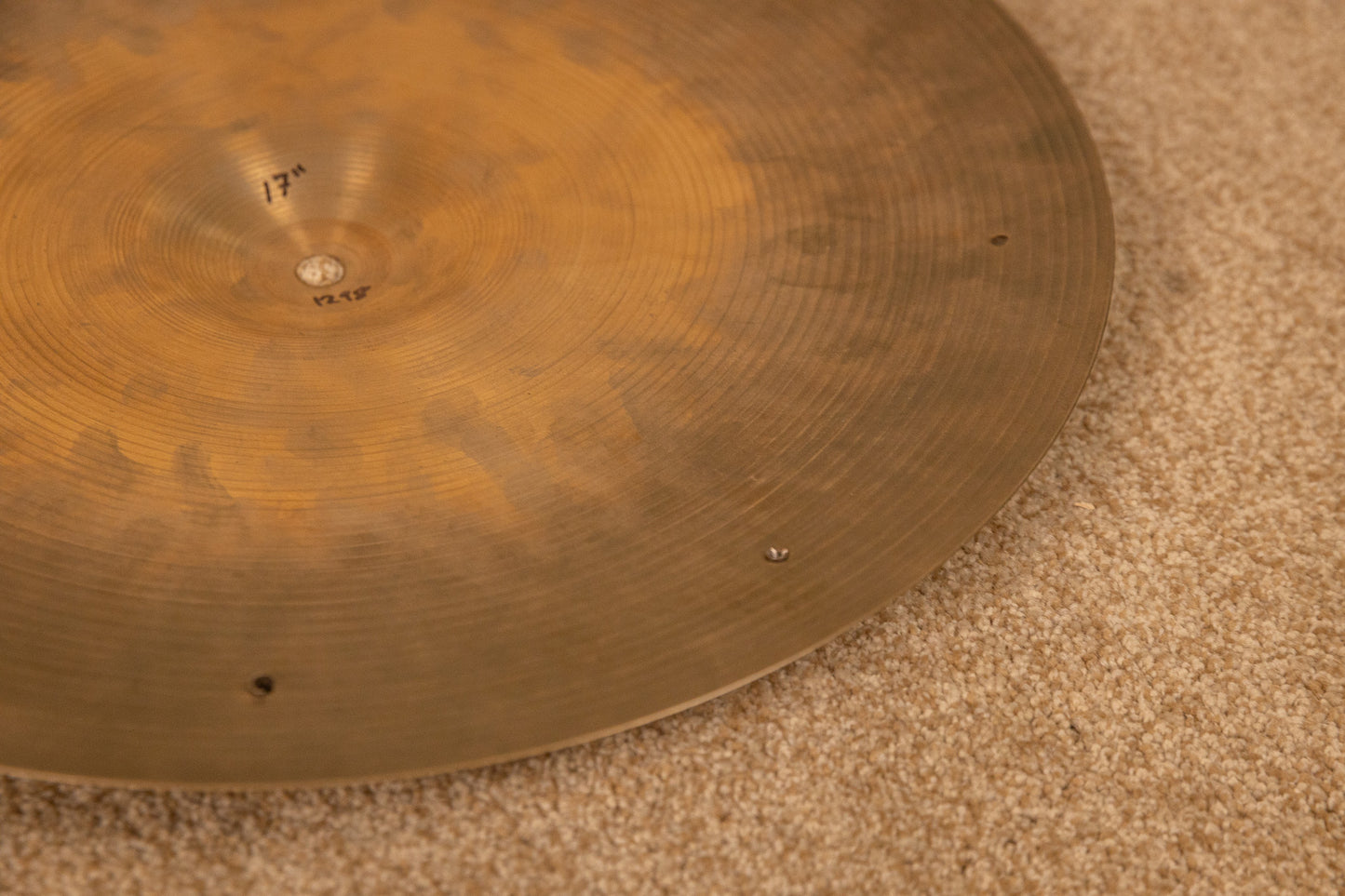 1970s Zildjian 17" A Thin Stamp Sizzle Crash Cymbal 1298g