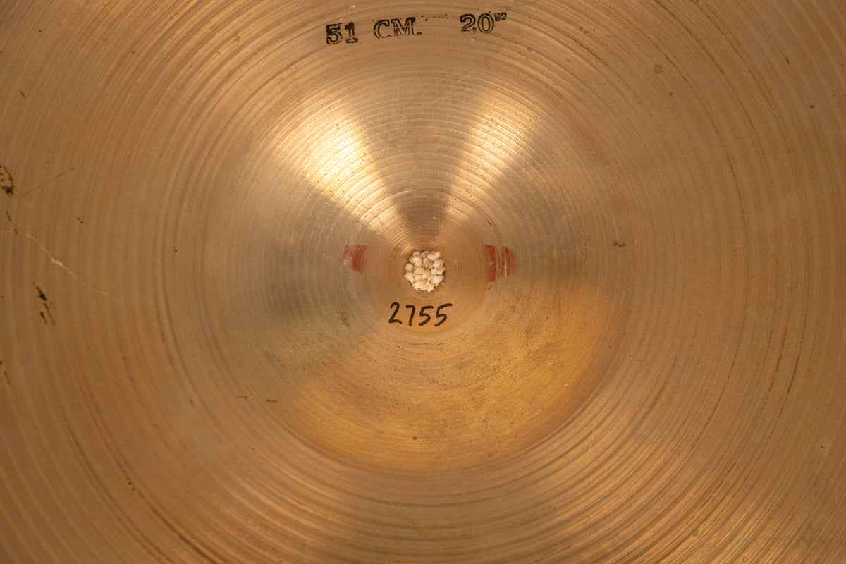 1980s Sabian 20" Medium Heavy Ride Cymbal 2755g