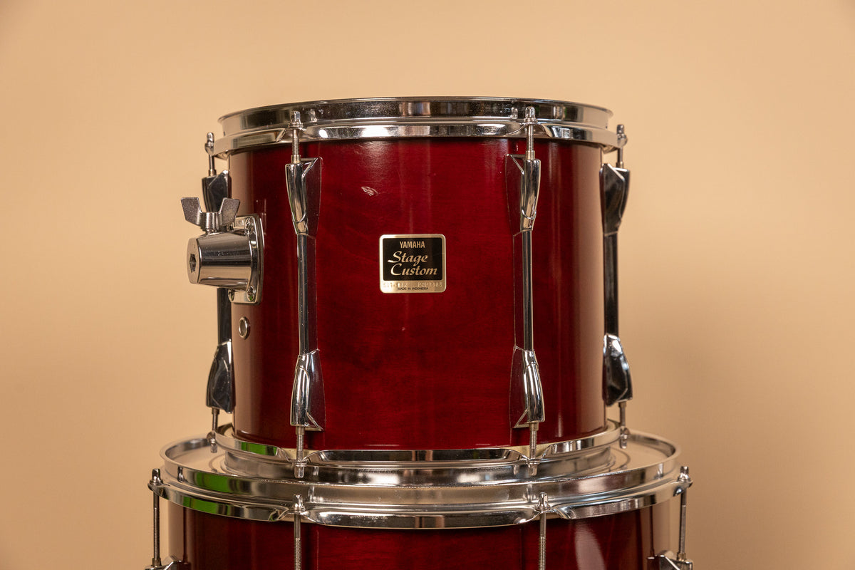 1990s Yamaha Stage Custom Cranberry Red Drum Set