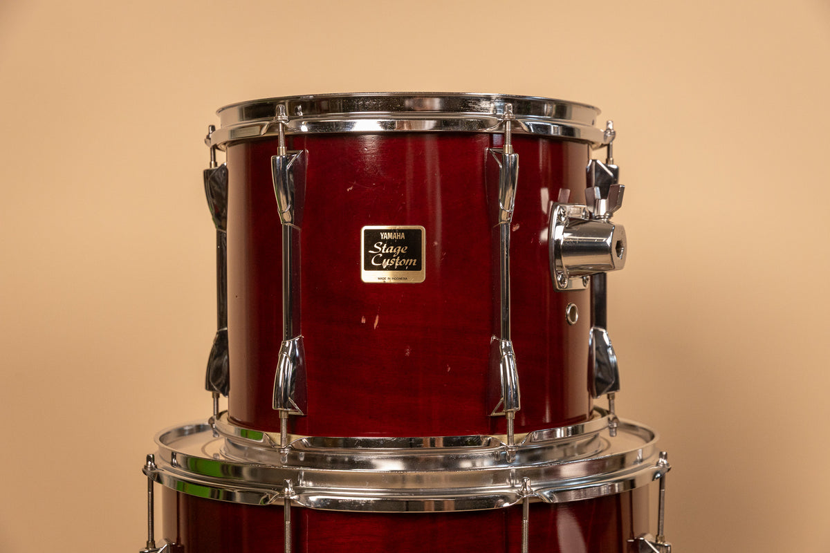 1990s Yamaha Stage Custom Cranberry Red Drum Set