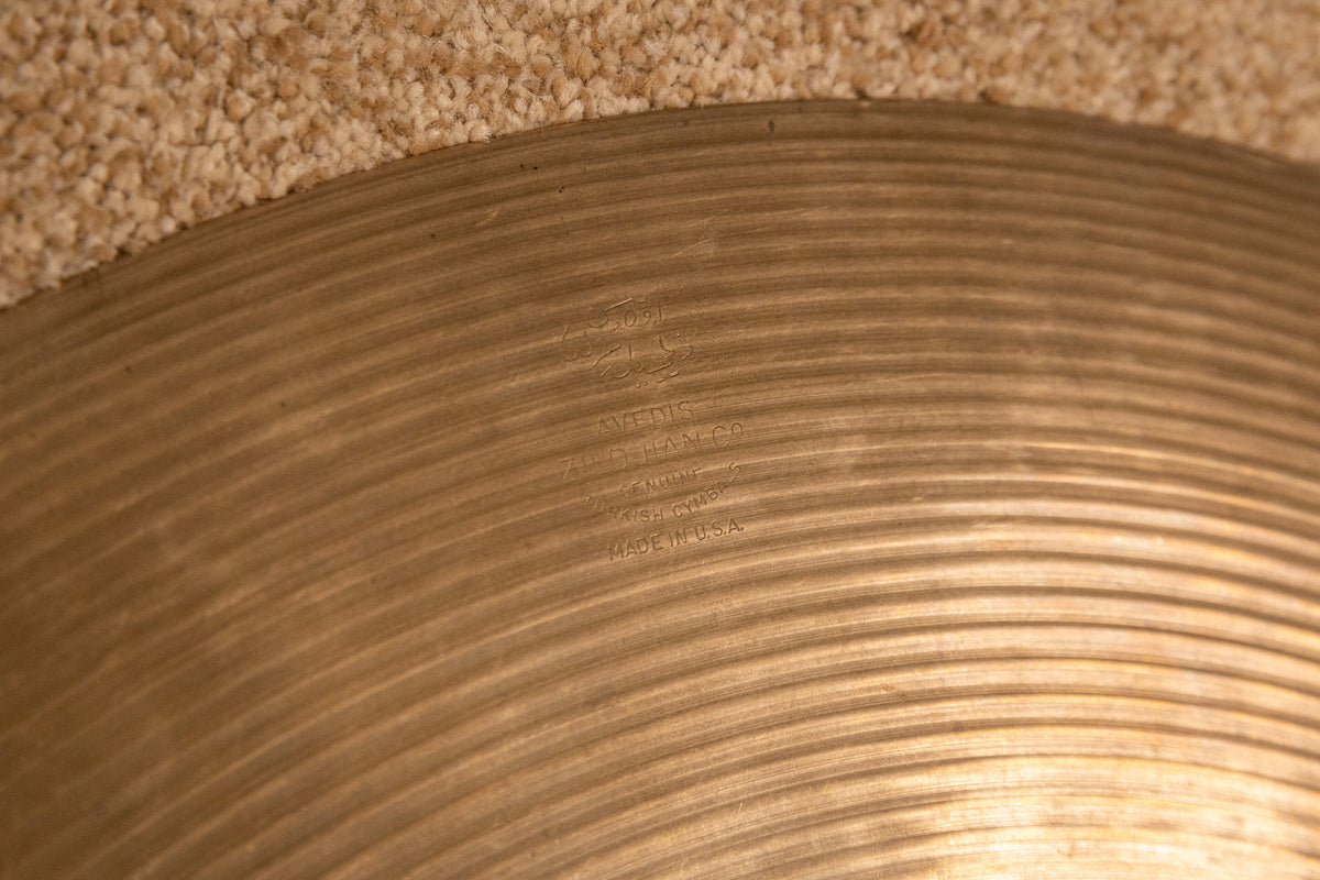 1970s Zildjian 20" A Thin Stamp Ride Cymbal 2571g