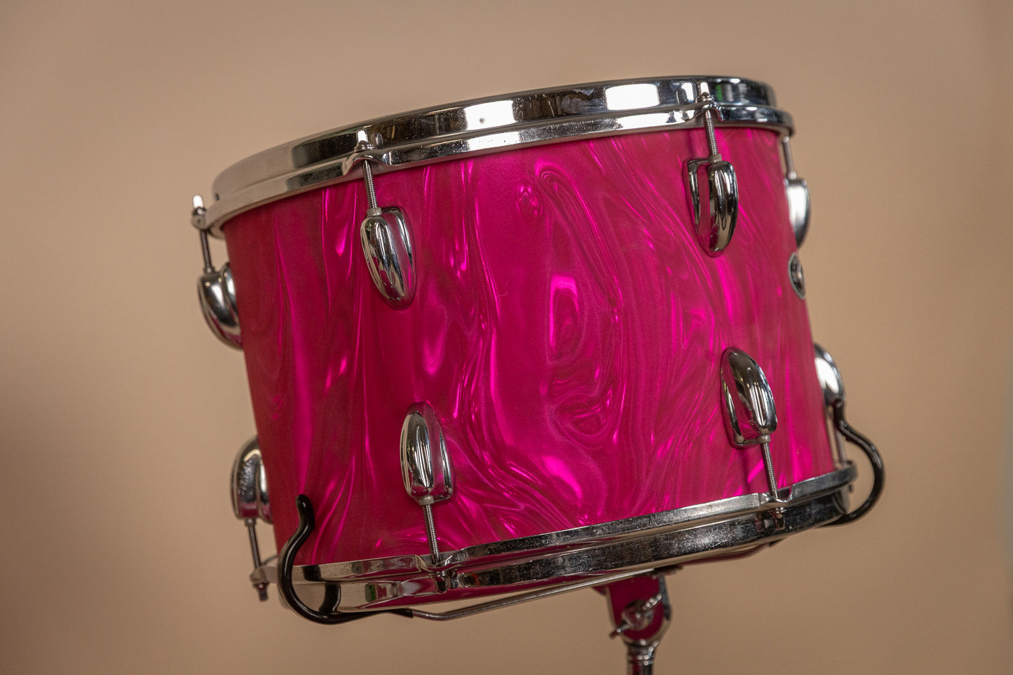 Vintage Slingerland Pink Satin Flame Drum Set 14x22 9x13 and 16x16