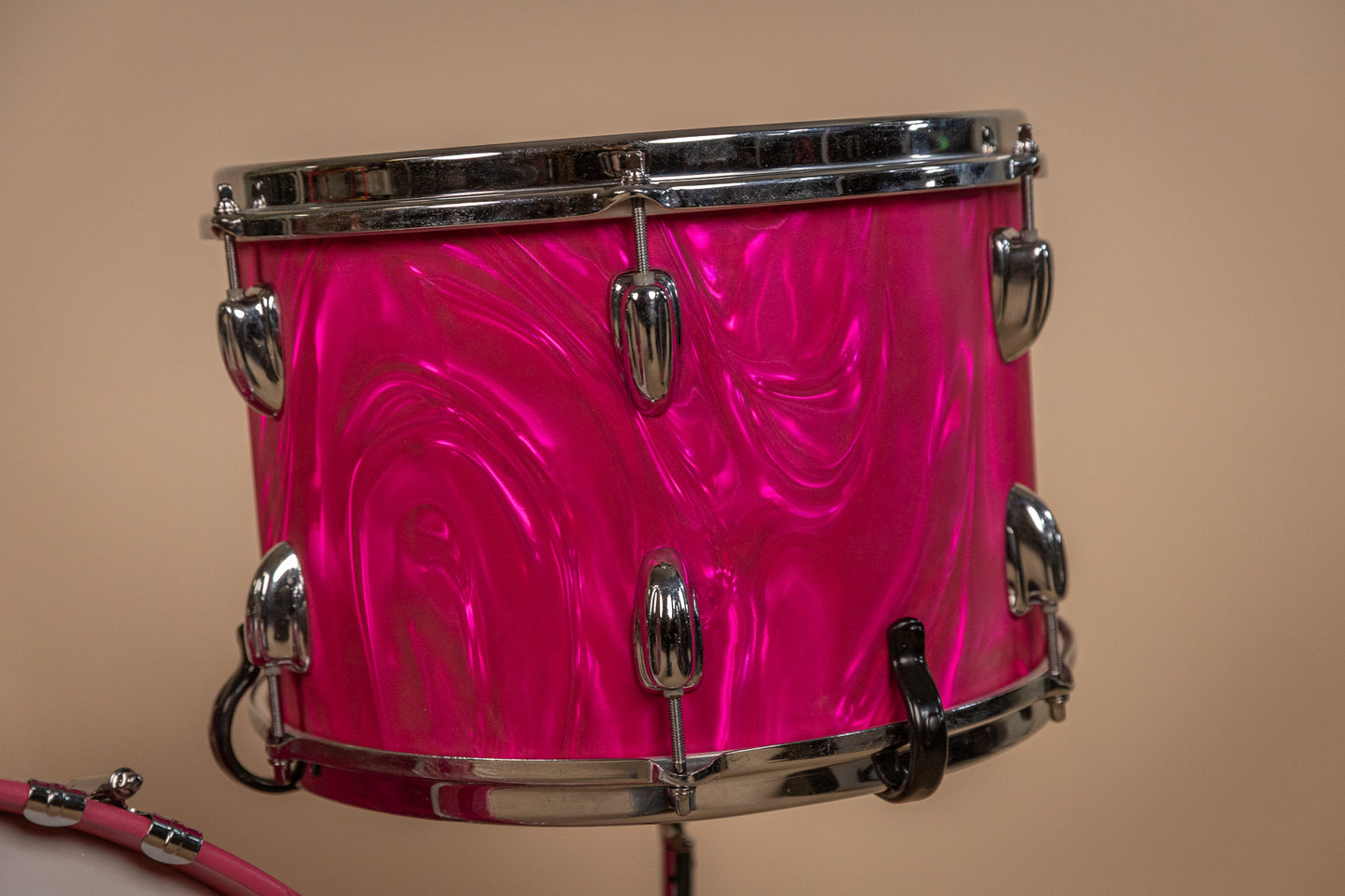Vintage Slingerland Pink Satin Flame Drum Set 14x22 9x13 and 16x16